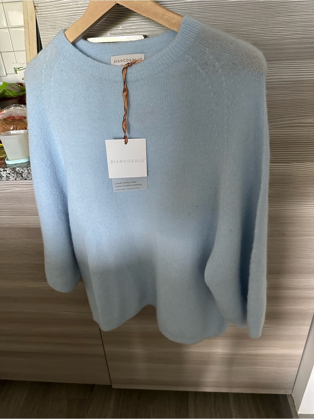 Bianco & Blu Light Blue Women's luxury Alpaca Sweater italy